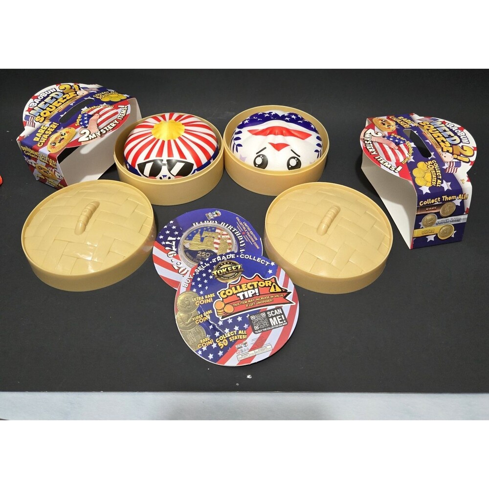 Baobun Need 2 Squeeze Collectible State Coin Stress Reliever Lot Of 2 OPENED